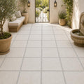 Mayra White 24x24 Tumbled Limestone Paver — Courtyard paving