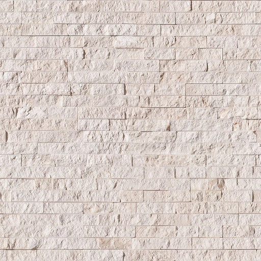 Mayra White Limestone 6x18 Splitface Natural Corner Ledger Stone