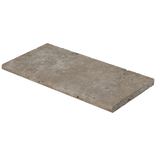 Mediterranean Ivory 12x24 3cm Bullnose Edge Tumbled Travertine Pool Coping