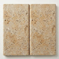 Mediterranean Ivory 12x24 5cm Bullnose Edge Tumbled Travertine Pool Coping close-up