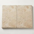 Mediterranean Ivory 16x24 5cm Bullnose Edge Tumbled Travertine Pool Coping close-up