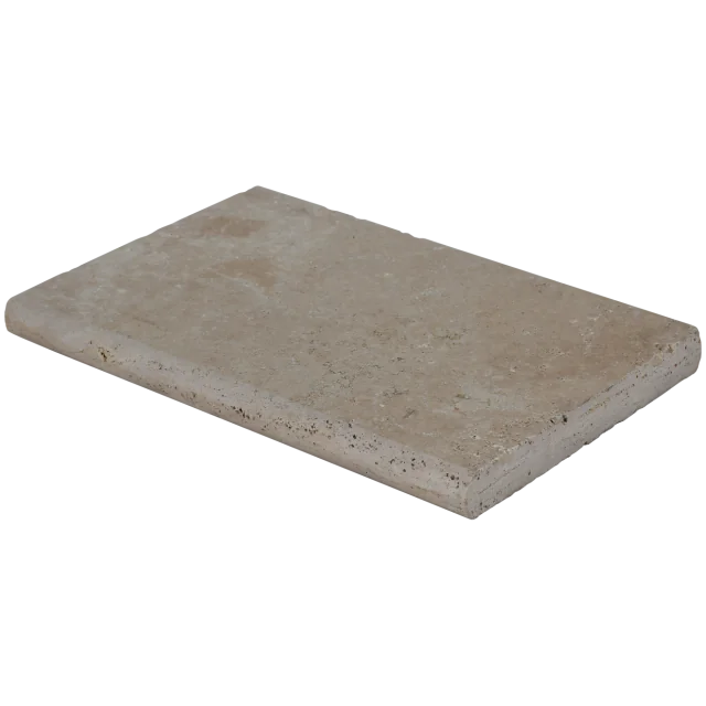 Mediterranean Ivory 16x24 5cm Bullnose Edge Tumbled Travertine Pool Coping