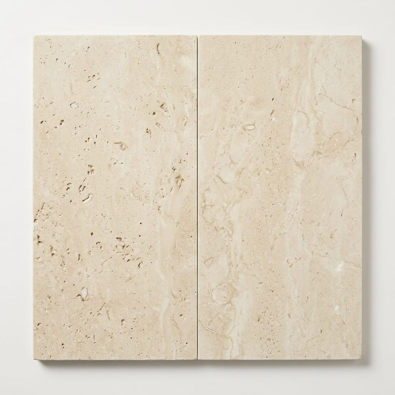 Mediterranean Ivory 24x12 Filled & Honed Limestone Tile 12x24 close-up
