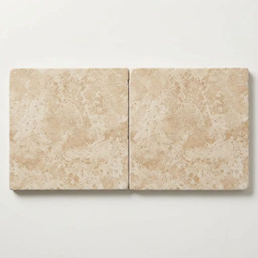 Mediterranean Ivory 24x24 3cm Tumbled Travertine Paver close-up