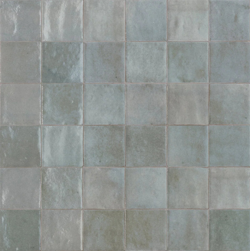 Melan Glicine (Grey/Blue) 4x4 Square Glossy Ceramic Wall Tile
