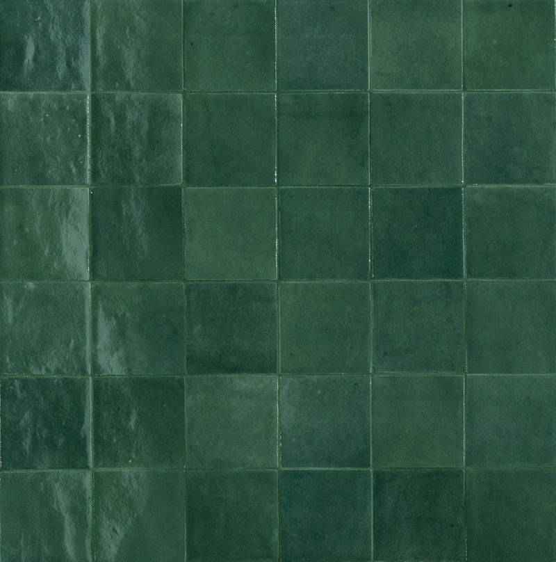 Melan Teal 4x4 Square Glossy Ceramic Wall Tile