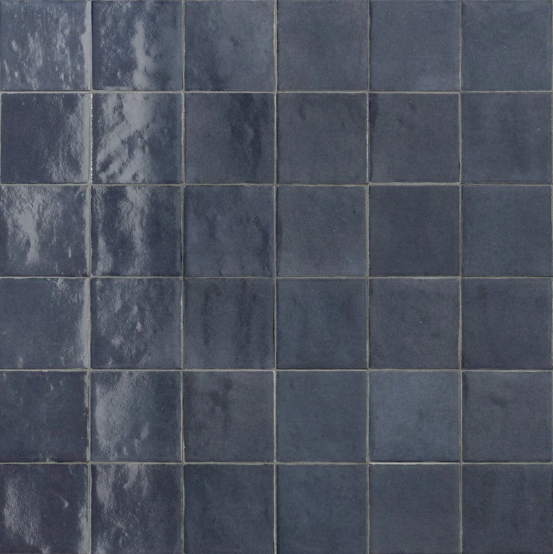 Melan Oltremare (Navy Blue) 4x4 Square Glossy Ceramic Wall Tile