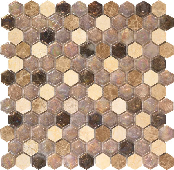 Melina 11.42x11.81 Glass Mosaic