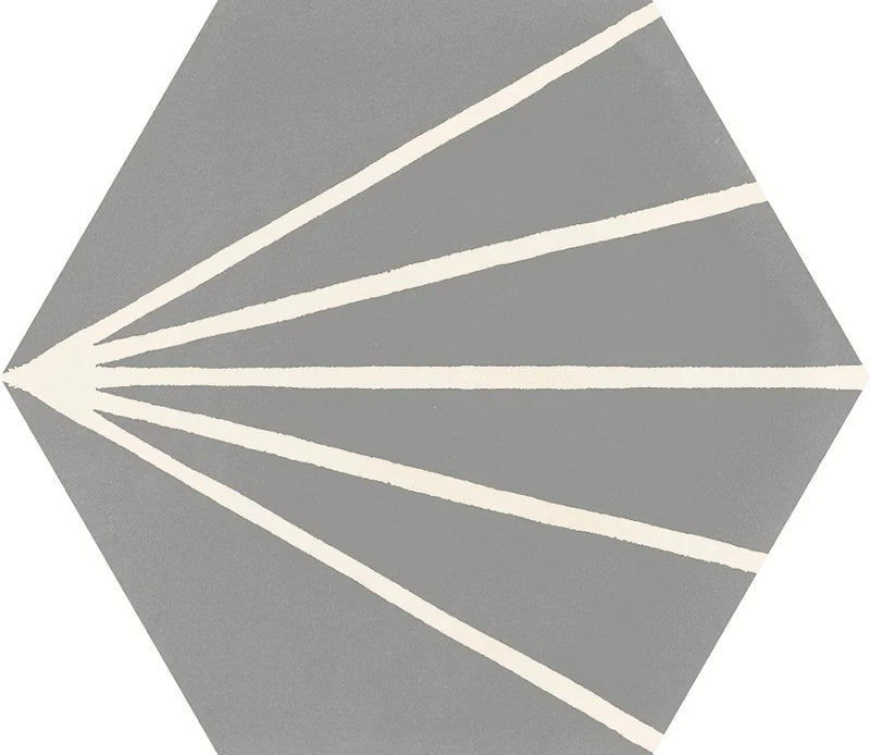 Stratford Hex GreyDeco 7x8 Porcelain Hexagon Tile