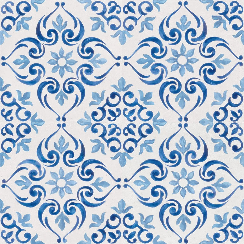 Mestral Bloom 9x9 Blue Matte Porcelain Tile