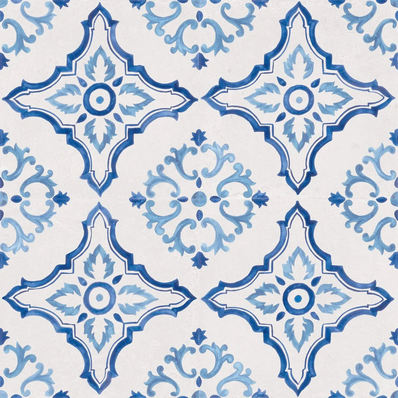 Mestral Cross 9x9 Blue Matte Ceramic Tile