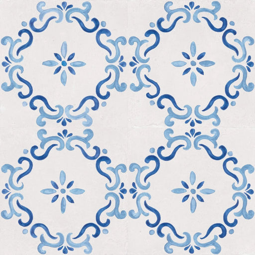 Mestral Flower 9x9 Blue Matte Ceramic Tile