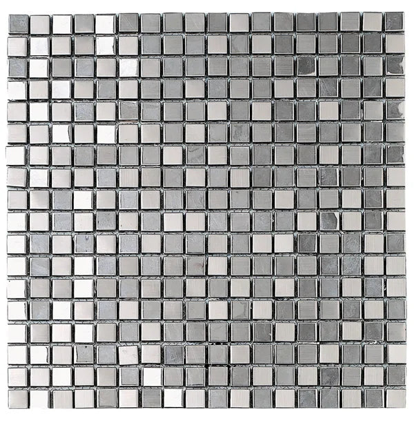 Metalic Silver 11.85x11.85 Metal Mosaic