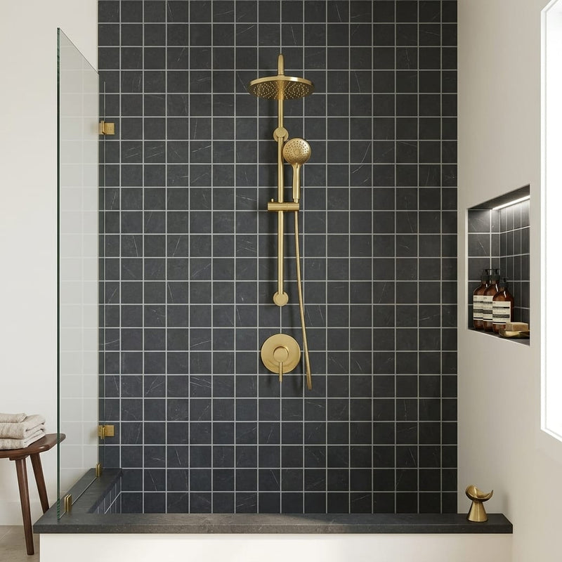 Metro 2.0 Nightsky 2x2 Marble Mosaic — Bathroom shower wall