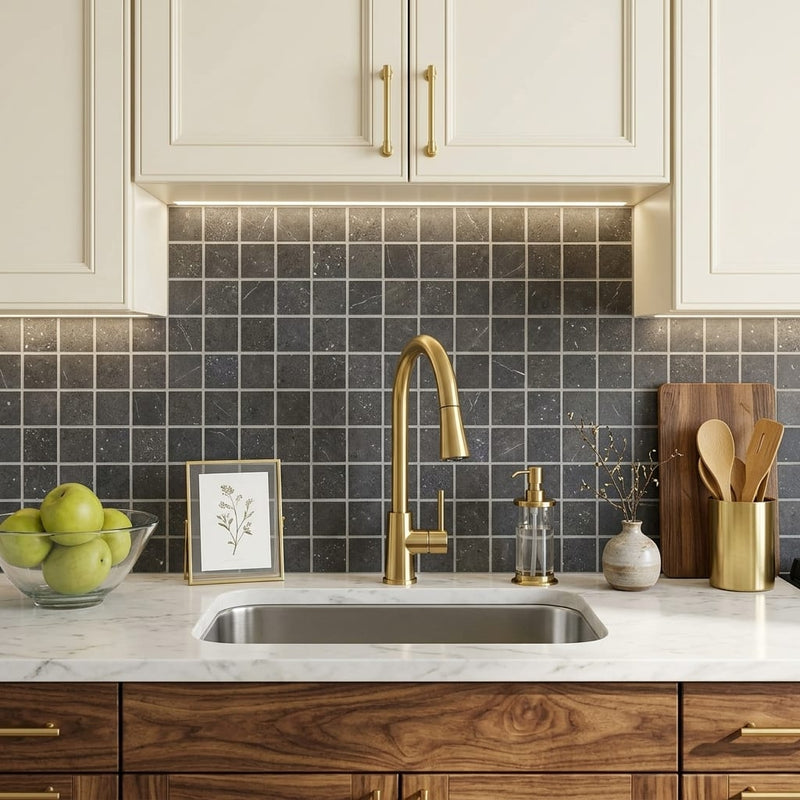 Metro 2.0 Nightsky 2x2 Marble Mosaic — Kitchen backsplash