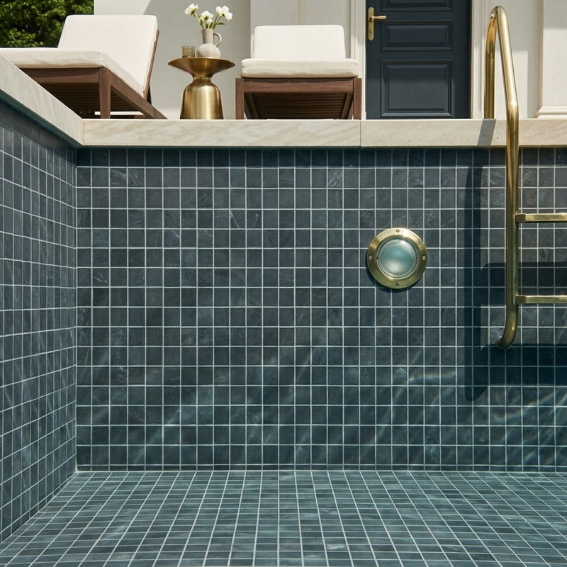 Metro 2.0 Nightsky 2x2 Marble Mosaic — Swimming Pool pool interior tiling
