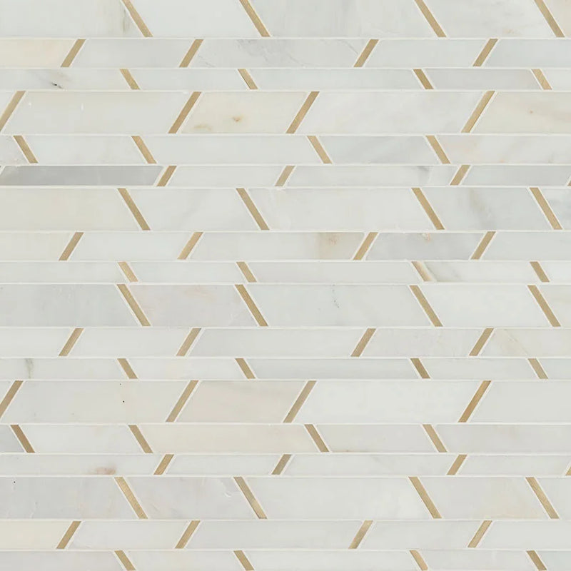 Metro Gold Pattern Misc. Glass Stone Blend Metal Mosaic Tile