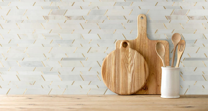 Metro Gold Pattern Misc. Glass Stone Blend Metal Mosaic Tile