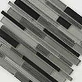 Metro Gris Blend Interlocking Pattern Misc. Glass Stone Blend Mosaic Tile