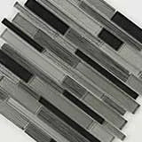 Metro Gris Blend Interlocking Pattern Misc. Glass Stone Blend Mosaic Tile