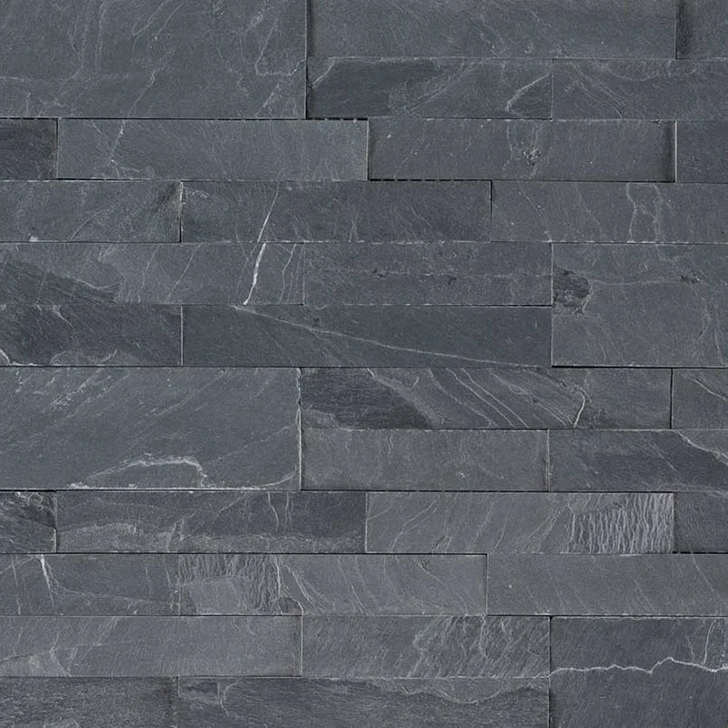 Midnight Ash Veneer Peel and Stick Pattern Honed Slate Mosaic Tile