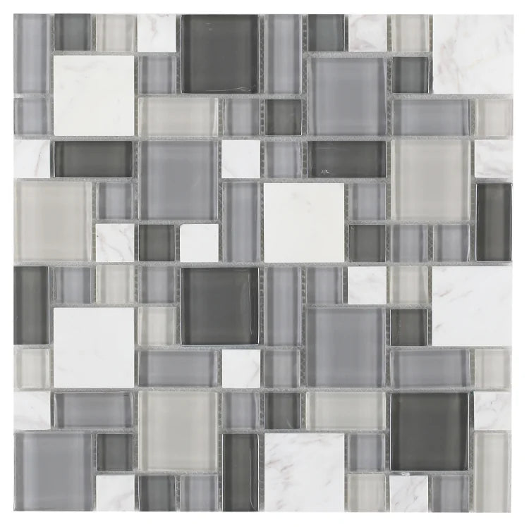 Milano Sea 11.75x11.75 Glass & Marble Mosaic