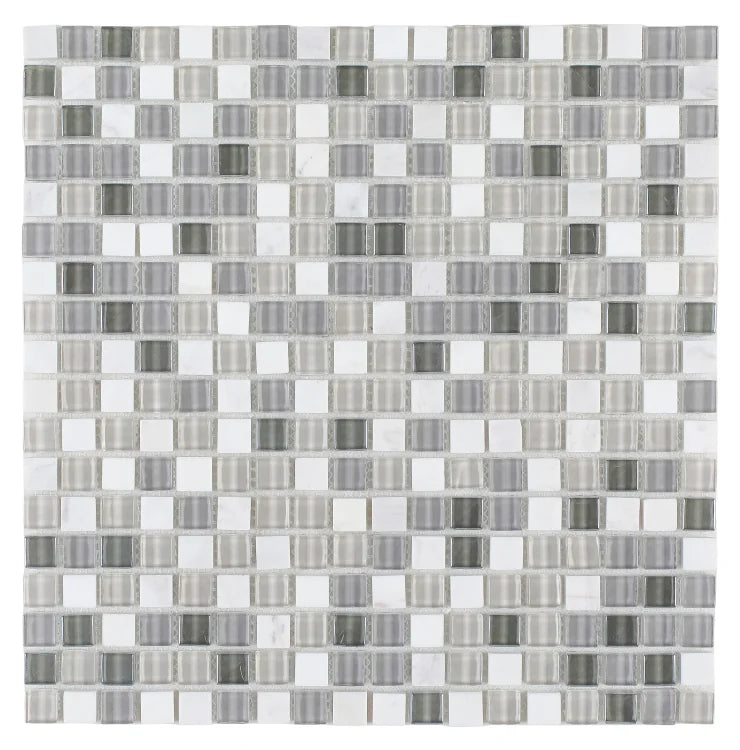 Milano Sea Mini 12x12 Glass & Marble Mosaic