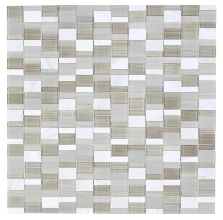 Milano Sea Salt Prime 11.75x11.75 Glass & Marble Mosaic