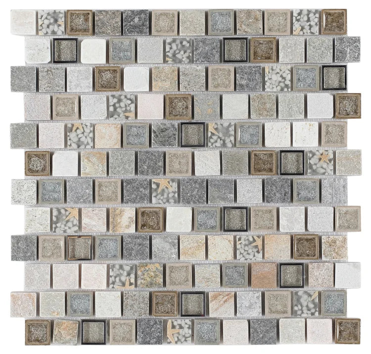 Milano Selene Beach 11.75x11.75 Slate Glass Mosaic