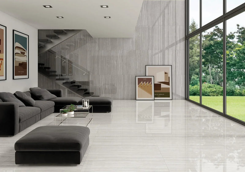 Millerighe Silver 24x48 Polished Porcelain Wall & Floor Tile