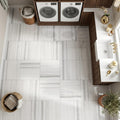 Mink / Equator (Zebra) Mink Marble 12x12 Polished Tile — Laundry Room floor