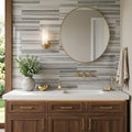 Mink / Equator (Zebra) Mink Marble 12x24 Polished Tile — Bathroom vanity wall
