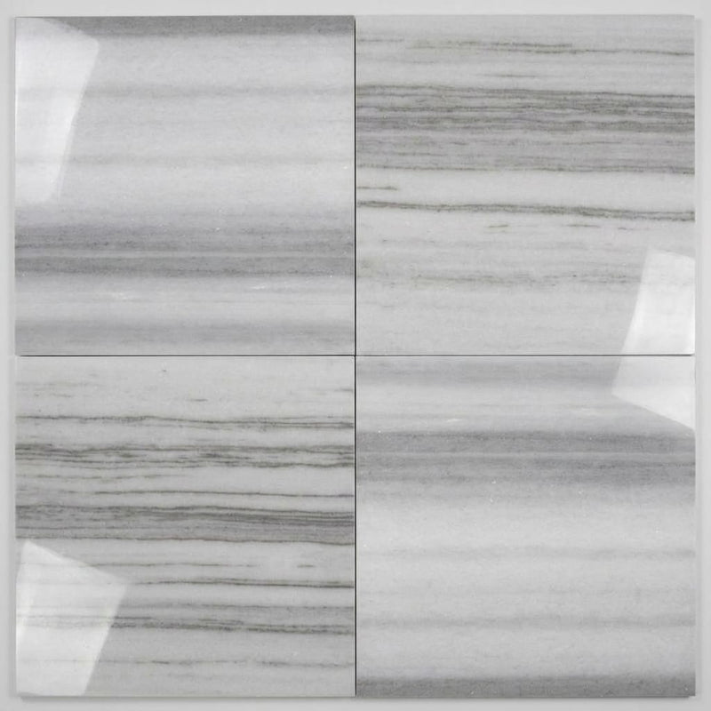 Mink / Equator (Zebra) Mink Marble 18x18 Polished Tile close-up