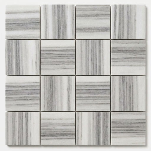 Mink / Equator (Zebra) Mink Marble 2x2 Polished Mosaic (Regular) close-up