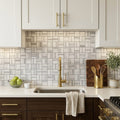 Mink / Equator (Zebra) Mink Marble 2x2 Polished Mosaic (Regular) — Kitchen backsplash