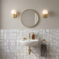 Mink / Equator (Zebra) Mink Marble 2x2 Polished Mosaic (Regular) — Powder Room wall