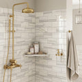Mink / Equator (Zebra) Mink Marble 3x6 Polished Tile — Bathroom shower wall