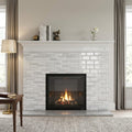Mink / Equator (Zebra) Mink Marble 3x6 Polished Tile — Living Room fireplace surround