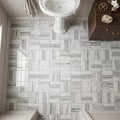 Mink / Equator (Zebra) Mink Marble 6x6 Polished Tile — Powder Room floor