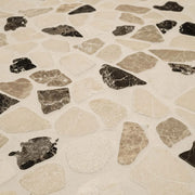 Mix Marble Pebbles Mesh Backed Tumbled Stone Mosaic Tile