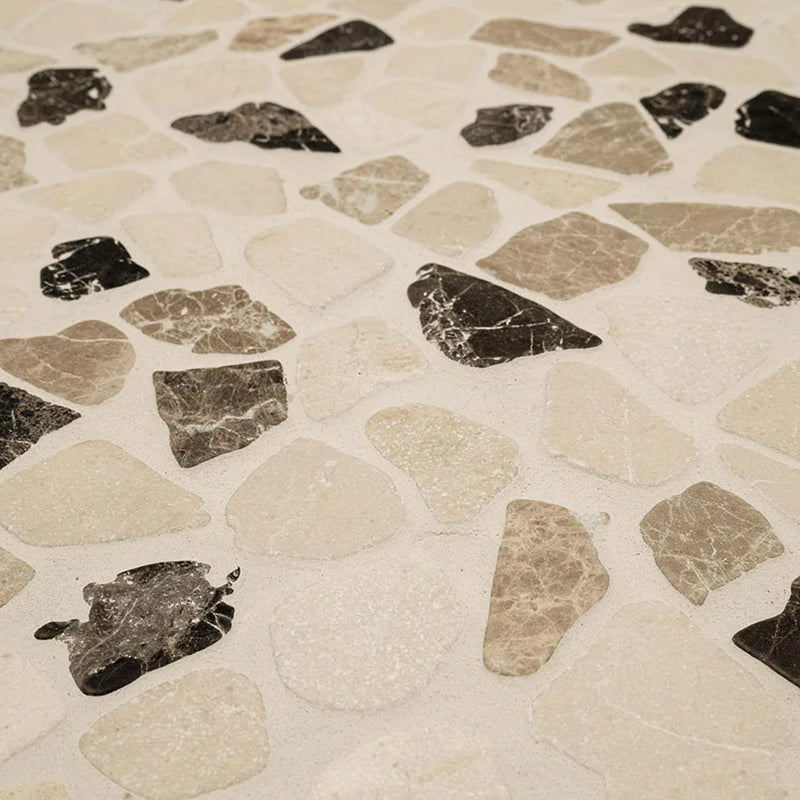 Mix Marble Pebbles Mesh Backed Tumbled Stone Mosaic Tile