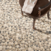 Mix Marble Pebbles Mesh Backed Tumbled Stone Mosaic Tile