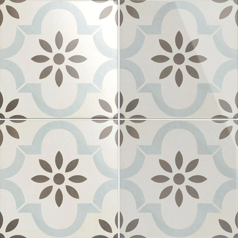 Mix & Match Series Heritage Cascais Pastel 9380 8x8 Matte Decorative Look Porcelain Tile