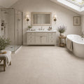 Mocha Cream 12x12 Honed Natural Limestone Tile — Bathroom floor