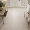 Mocha Cream 12x12 Honed Natural Limestone Tile — Hallway floor