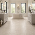 Mocha Cream 12x24 Brushed Limestone Tile — Bathroom floor