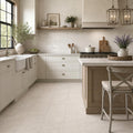 Mocha Cream 12x24 Brushed Limestone Tile — Kitchen floor
