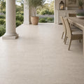 Mocha Cream 18x18 Honed Limestone Tile — Covered Patio floor