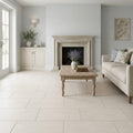 Mocha Cream Limestone Tile 12x24 Honed — Living Room floor