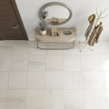 Mocha Cream Limestone Tile 24x24 Honed — Foyer floor